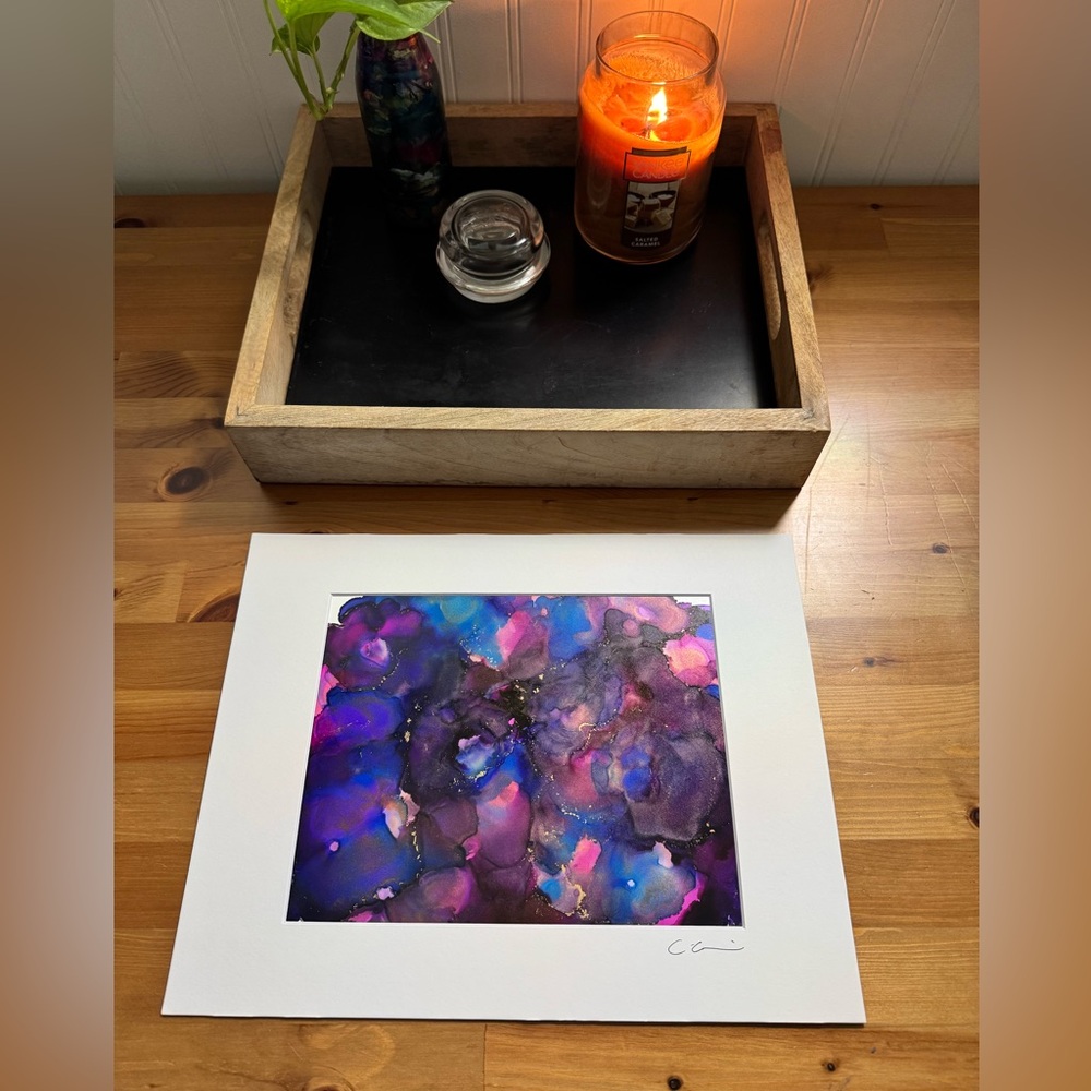 New Original Signed Artwork Alcohol Ink on Paper 180
